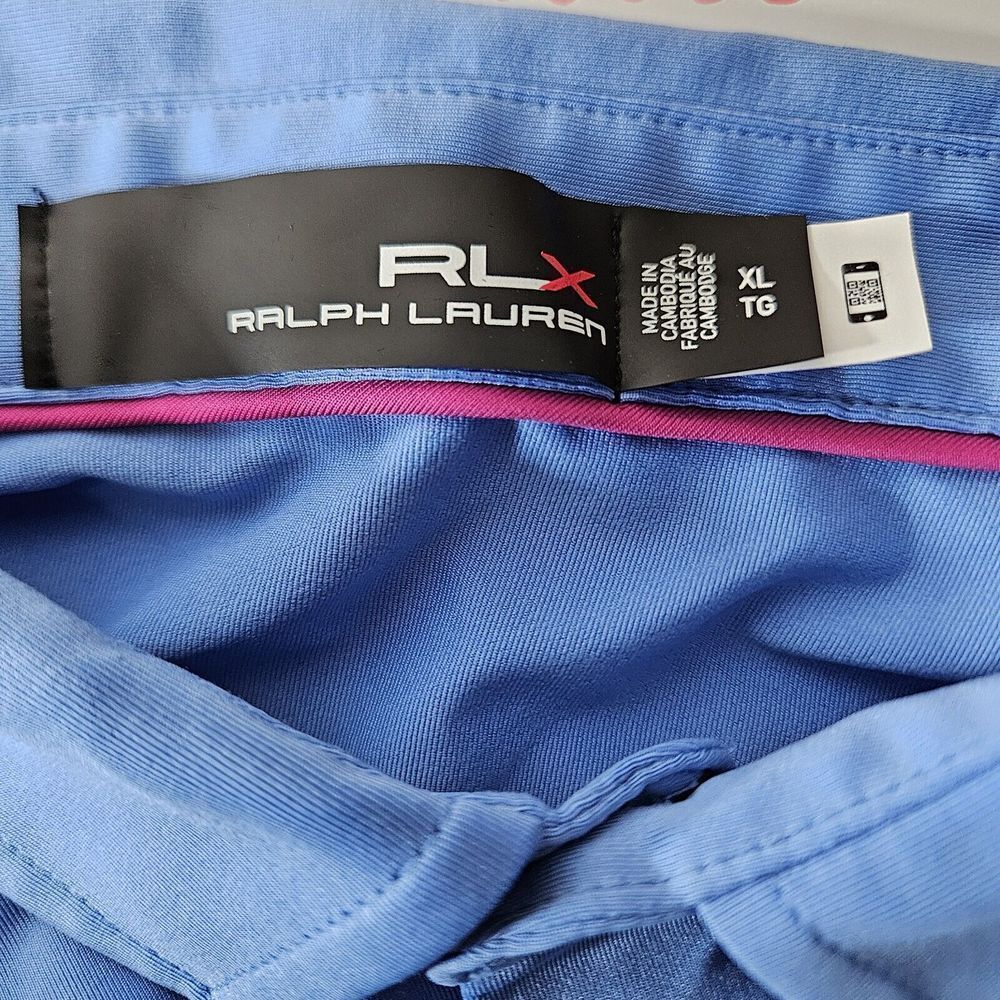 Ralph Lauren RLX Mens XL Blue Short Sleeve‎ Golf Polo Shirt Stretch Casual NWOT - Picture 7 of 11